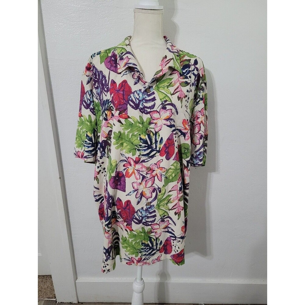 Tommy Bahama Riviera Garden Silk Blend Camp Shirt 3XL Mens Hawaiian